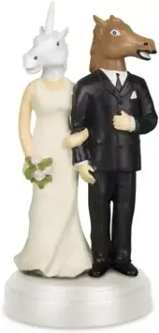 UNICORN AND HORSE WEDDING CAKE TOPPER
