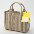 Marc Jacobs Tote Bag The Monogram Leather Small Handbag KHAKI Beige White