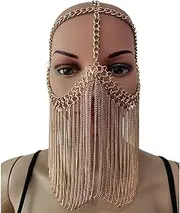 [Oxtxuzdm] Glinting Tassels Hair Jewelry Queen Face Hair Chain for Pageant Proms Bridal Wedding Bridal Wedding Headwear