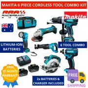 Makita DLX6102X1 Cordless Brushed 6 Piece Combo Power Tool Kit Drill Saw Impact
