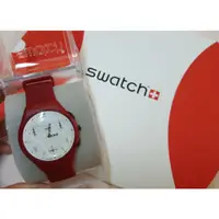 在飛比找蝦皮購物優惠-2018swatch 紅色三眼錶 全新 限時特價2399元 