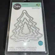 Sizzix Framelits Christmas Trees Dies 4/Pkg 657944 Paper Crafts New