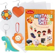 6 Pieces Printable Shrink Plastic Sheets, Shrink Paper for Inkjet Printer, Shrin