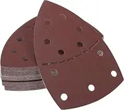X AUTOHAUX 50 Pcs Sanding Discs Wet Dry Waterproof Hook & Loop Sandpaper for Woodworking, Automotive Refinishing 6.10"x4.13" 11 Hole 180 Grit Red Aluminum Oxide