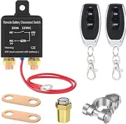 Gebildet Remote Battery Isolator Switch, Prevents Discharge of Battery, Disconnects Negative Pole of Car, Anti-Theft, Remote Battery Isolator Switch for Car, Motorhome, Truck, 12 V, 250 A