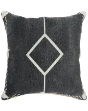 LR Home Avon Bordered Tufted Geometric Throw Pillow