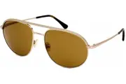 TOM FORD GIO FT0772 29E Sunglasses Matte Rose Gold Frame Brown Lenses 59mm