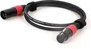 ROBAUN 0.3-15M 5 PIN XLR Colorful Connectors Cable Adapter, DMX512 XLR Male to Female DMX Cable(BK-RD,8m)