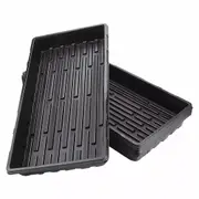 Garden Black Plastic Rectangle Plant Seedling Propagation Seeding Tray - 10x
