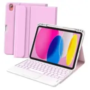 iPad 11th/10th Generation Case with Keyboard 2025/2024, 7 Colors nosegay pink