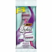 Packet of 10 BIC Soleil Sensitive Women's 3-Blade Disposable Shaving Razor