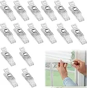 Large Sewing Clips, KITERI 16 Pcs Plastic Quilting Crafting Clip Temporary Window Blinds Shades Clip Transparent Fabric Clips for Pleated Paper Blinds Shades