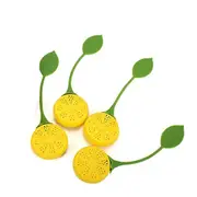 10PCS Silicone Tea Strainer Strawberry Lemon Design Loose Tea Leaf Strainer Bag Herbal Spice Infuser Filter(Lemon)