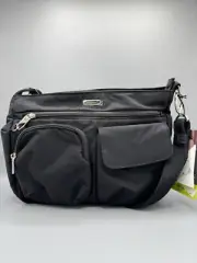 TRAVELON Anti-Theft Essentials Patch Pocket Crossbody Bag, Black
