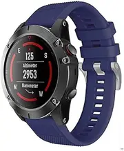 Haotop Bands Compatible with Garmin Fenix 5 22mm, Width Soft Silicone Watch Strap for Garmin Fenix 5/Fenix 5 Plus/Forerunner 935/Approach S60/Quatix 5 (Midnight Blue)