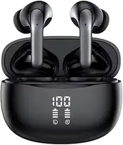 Wireless Earbuds, Bluetooth 5.3 Headphones in Ear with HiFi Stereo Bass, 4 ENC Noise Cancelling Mic Wireless Earphones, Bluetooth Ear Pods Dual LED Display, IP7 Waterproof, USB-C, TWS True Wireless