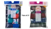 Wonder Nation Boys Tartan 5 Pk Boxers/10 Soft Cotton Boxer Briefs Size M (8) SET