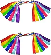 GYWHOOFT Cheerleading Pom Poms,2 pcs Cheerleading Pom Pom Cheer Pom Poms Stage Performance Props Ribbon Sticks Cheering Pom Poms Cheer Poms Props Cheer Pom Dancing Streamers Gymnastics