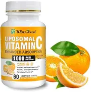 1000mg Naturals Liposomal Vitamin C Chewable Tablet Enhance Absorption Supports immune System Health Powerful Antioxidant - 60 Vegetable Tablets Dietary Supplemen