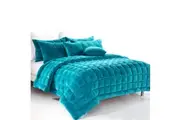 Augusta Faux Mink Quilt / Comforter Set Emerald Green by Alastairs
