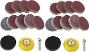 Anneome 2 Sets Sanding Discs Pad for Drill Tools Includes Connect Rods Grits Sandpaper Sponge Pad Backing Plate for Woodworking