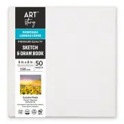 Little Birdie Customizable Canvas Cover Sketch And Draw Book-8"X8" - 3 Pack
