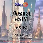 Skygo SIM Asia (500MB x 30Days) 15GB Total |Asia 14 Countries| Prepaid SIM Card | 5G Data Daily | Unlimited Low-Speed | Data ONLY (No Voice/SMS)