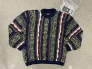NWT Coogi Australia Classics men’s 3D striped wool sweater Small 100% Alpaca