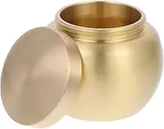 DECHOUS Copper Mini Round Ashes Urn for Human and Pet Ashes Multi-Function Sealed Storage Jar for Keepsakes and Memorials Elegant Cinerary Container for Cherished Memories