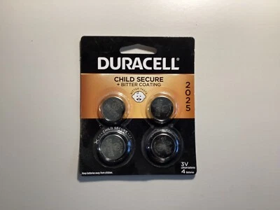 Duracell CR2025 DL 2025 3V 4 Pack of Batteries EXP DATE 2032
