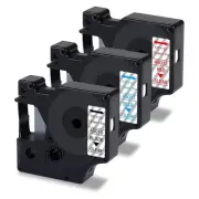 3 Pack for Label Tape Clear 45010 45011 45012, Black Red on Clear4333