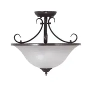 Gaston Semiflush Bronze Traditional Frost Pendant