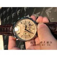 在飛比找旋轉拍賣優惠-【獨特】精美實拍ARMANI阿瑪尼手錶 三眼經典時尚計時碼錶