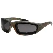 grinderPUNCH Camo Motorcycle Riding Glasses - Smoke Lens Biker Foam Pad