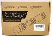 USB Rechargeable Waterproof Black High Power Zoom In And Out Flash Light