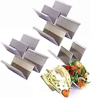6 Pack Restaurant Taco Holders With Free Recipe Ideas - Stainless Steel Stand and Rack With Handles