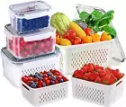 Food Storage Containers for Fridge, 4 Pack Leakproof Fridge Containers Organi...