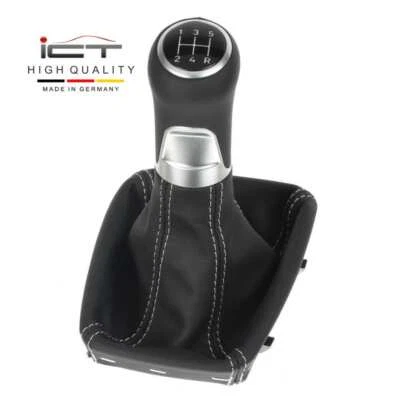 ICT gear shift knob gaiter boot for Ford C-Max DM2 leather stitch silver B28