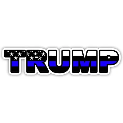 Trump Thin Blue Line American Flag Donald Sticker Car Bumper Decal Police Office