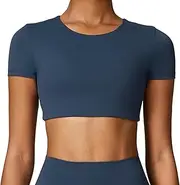 [TianheInnove] Women's Ultra-Soft Brushed Yoga Tee,Slim-Fit Workout Top for Gym,Running,Casual Wear