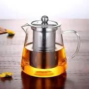 With Infuser Clear Glass Teapot,Tea Pot with Tea Strainers,Borosilicate Glass Te