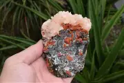 Red Heulandite with Stilbite on Matrix Zeolite Mineral/Crystal/Rock,No Cavansite