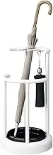 domoi Home Circular Umbrella Holder with Removable Drip Tray Stand for Umbrellas Entryway Decorative Rack Organizer Easy to Use White