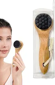 Gwtdtoad Dry Brush for Face | Facial Cleanser - Natural Bristle Wood Handle Massage Scrubber Exfoliator Tool for Nose, Jaw, Neck, Cheeks, Men, Women