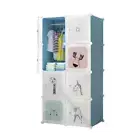NNEAGS 8 Cubes Blue Portable Wardrobe Divide-Grid Modular Storage Organiser Fold