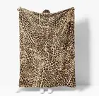 Leopard Print Throw Blanket, Brown Cheetah Print Blanket for Bed Sofa Travel and