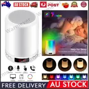 USB Bluetooth Music Speaker Touch Bedside RGB Night Light Desk Lamp Alarm Clock