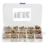 210pcs Brass Cylinder Knurled Threaded Round Insert Embedded Nuts 8 Size