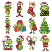 12Pcs Grinch Cartoon Elf Christmas Tree Hanging Ornaments For Christmas Party Decoration