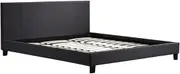 King Linen Fabric Bed Frame and Headboard - 206cm x 192cm Grey